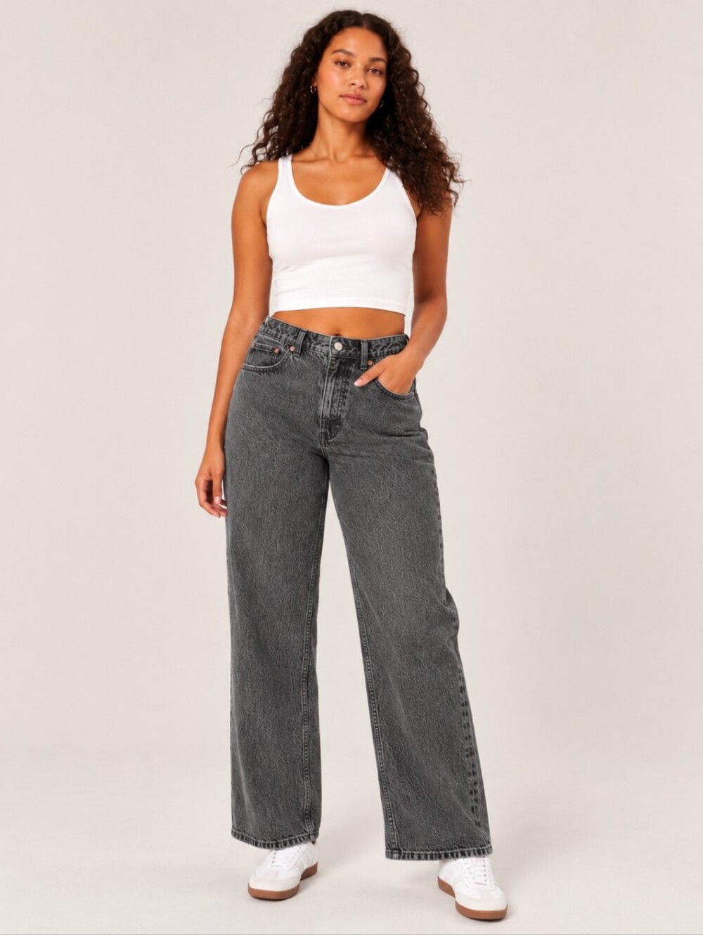 ❤️ ABERCROMBIE & FITCH CURVE LOVE HIGH RISE LOOSE FIT WIDE LEG JEANS, 10S (30 SH